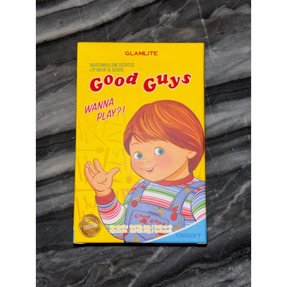 Glamlite Chucky Good Guys Marshmallow Scented Lip Mask & Scrub Limited Edition